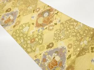 佐賀錦松皮菱に菊桐・花唐草模様織出し袋帯